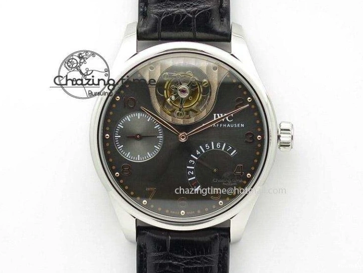 MIROTIME 0424 Effortless Portuguese IW544404 SS White Dial On Black Leather Strap A 7257